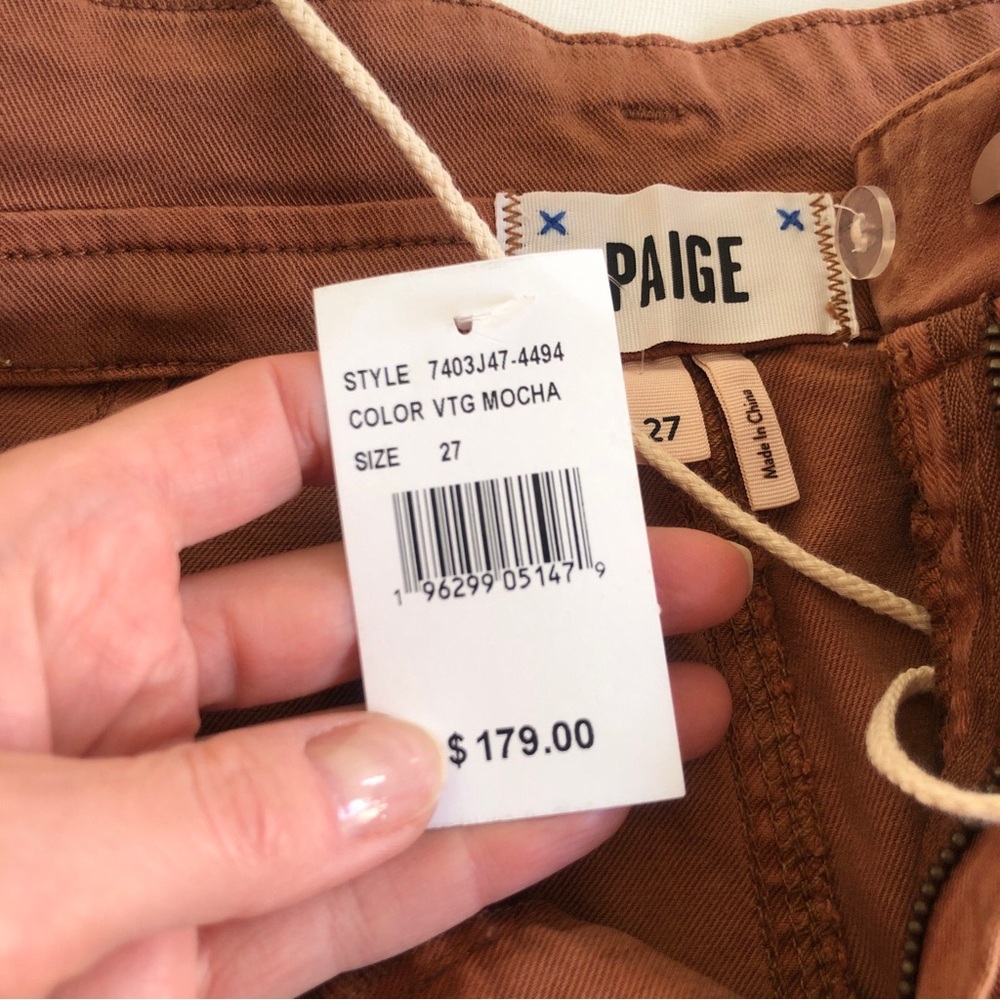 PAIGE High Waist Drawstring Shorts in Rust MK - Picture 5 of 5